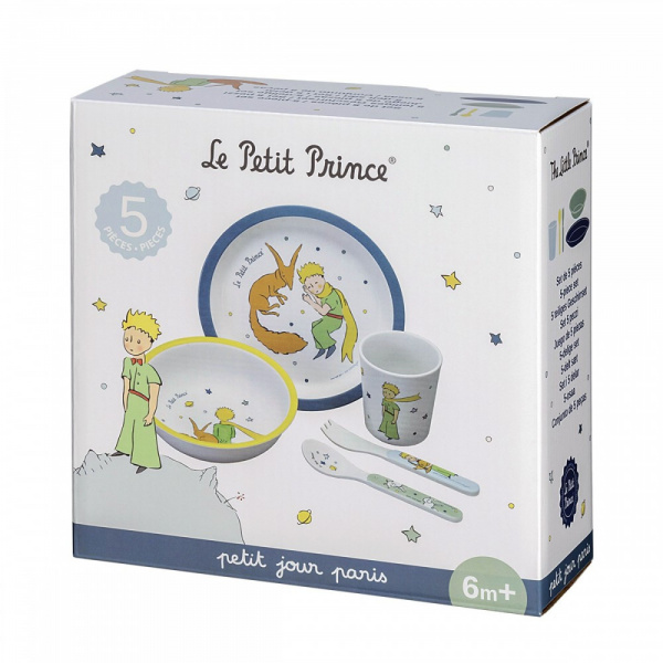 Coffret repas 5 pièces le petit prince - bleu Petit jour paris