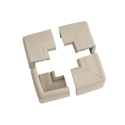 Lot de 4 grands coins en mousse antichoc gris clair