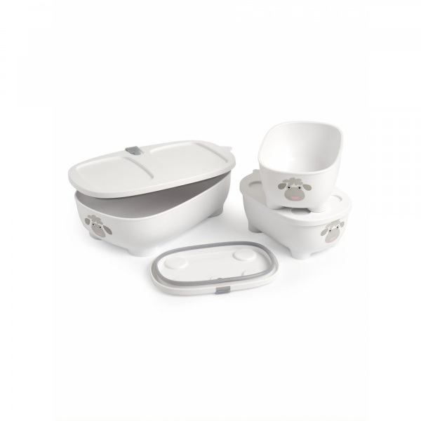 Lot de 3 lunch box empilables bentomal beige chien Prince lionheart