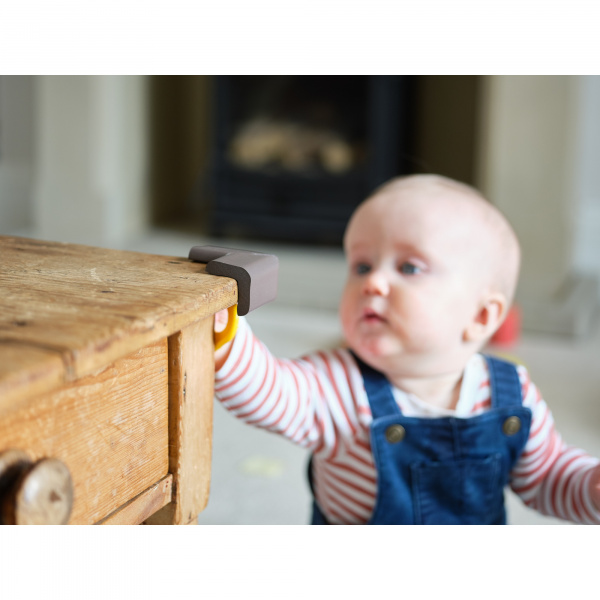 Lot de 4 petits coins en mousse antichoc gris clair Prince lionheart