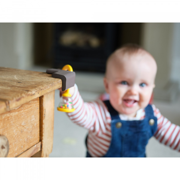 Lot de 4 petits coins en mousse antichoc gris clair Prince lionheart