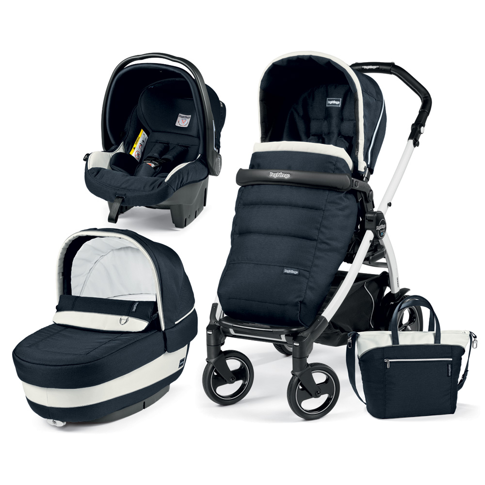 Pack poussette trio book 51 s black/ white pop up completo luxe blue de