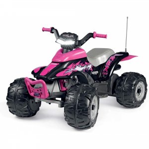 Voiture quad électrique t-rex 330 w 12v rose Peg perego