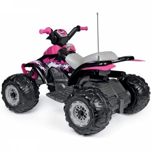 Voiture quad électrique t-rex 330 w 12v rose Peg perego