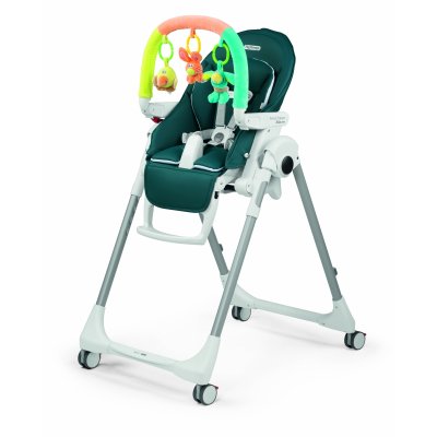 Chaise haute prima pappa follow me plus pétrolio avec réducteur et arche