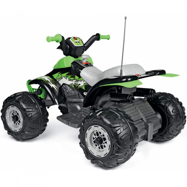 Voiture quad électrique t-rex 330 w 12v vert Peg perego