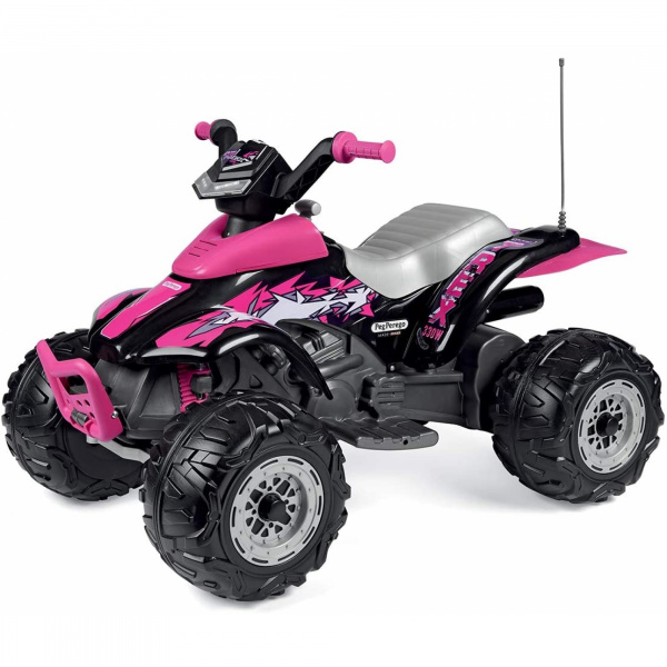 Voiture quad électrique t-rex 330 w 12v rose Peg perego