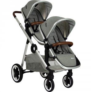 Poussette double duetpro gris clair