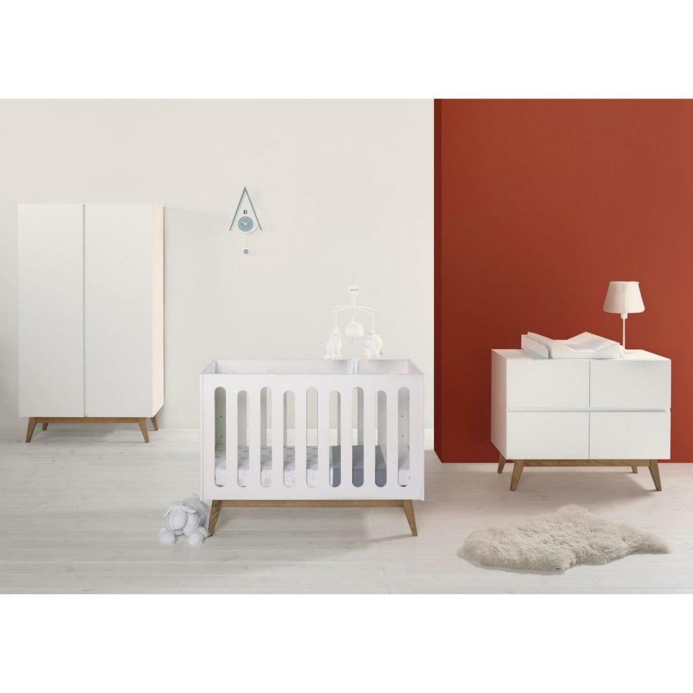 Lit bébé 60x120 cm loft white de Quax sur allobébé