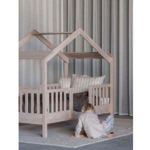Pack lit cabane évolutif 90x200 cm avec toit chalet butter Quax