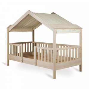 Pack lit cabane évolutif 90x200 cm avec toit chalet butter Quax