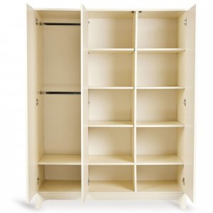 Chambre bébé trio tsugi lit 70 x 120 cm + commode + armoire xl butter Quax