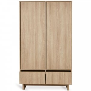 Chambre bébé trio kyo lit 70 x 120 cm + commode xl + armoire honey ash Quax