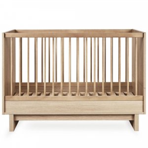 Chambre bébé trio kyo lit 70 x 120 cm + commode xl + armoire honey ash Quax