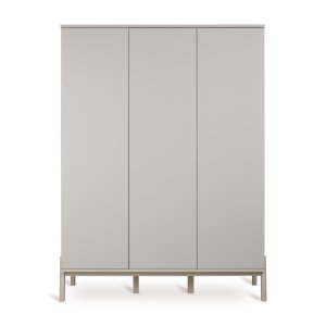 Chambre trio lit bébé 60x120 cm ashi argile+commode 3 tiroirs avec plan à langer+armoire 3 portes Quax
