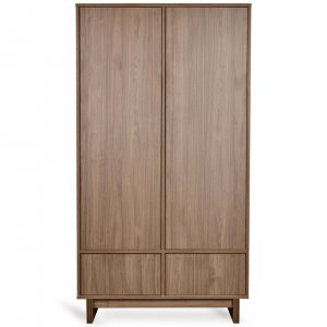 Chambre bébé trio kyo lit 70 x 120 cm + commode xl + armoire walnut Quax