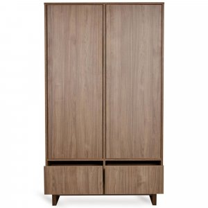 Chambre bébé trio kyo lit 70 x 120 cm + commode xl + armoire walnut Quax