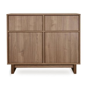 Chambre duo kyo lit bébé évolutif 70 x 120 cm + commode avec plan à langer - walnut Quax