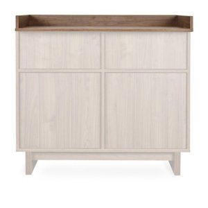 Chambre duo kyo lit bébé évolutif 70 x 120 cm + commode avec plan à langer - walnut Quax