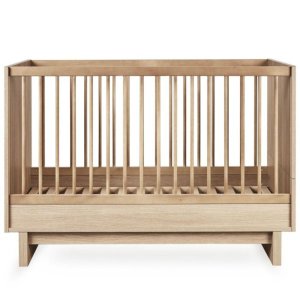 Chambre duo kyo lit bébé évolutif 70 x 120 cm + commode avec plan à langer - honey ash Quax