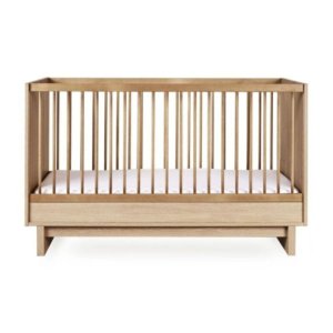 Chambre duo kyo lit bébé évolutif 70 x 120 cm + commode avec plan à langer - honey ash Quax