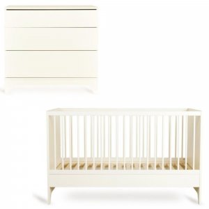 Chambre bébé duo tsugi lit 70 x 140 cm + commode butter Quax
