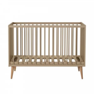 Chambre trio lit bébé 60x120 cm + armoire + commode avec plan à langer cocoon latte Quax