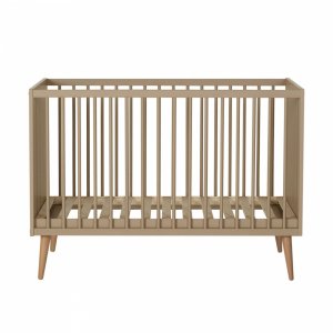 Chambre duo lit bébé 60x120 cm + commode avec plan à langer cocoon latte Quax