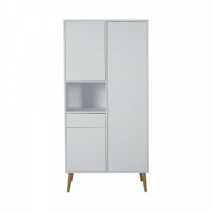 Chambre trio lit bébé 60x120 cm + armoire + commode avec plan à langer cocoon ice white Quax