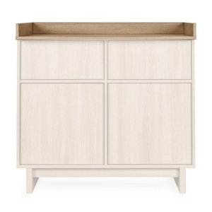 Chambre bébé trio kyo lit 70 x 120 cm + armoire xl + commode avec plan à langer - honey ash Quax