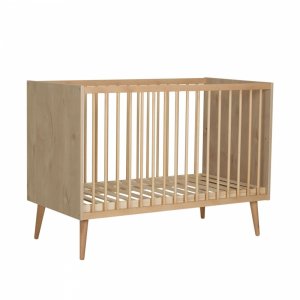 Chambre trio lit bébé 60x120 cm + armoire xl + commode avec plan à langer cocoon natural oak Quax