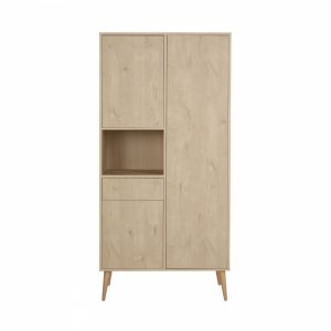 Chambre trio lit bébé 60x120 cm + armoire + commode avec plan à langer cocoon natural oak Quax