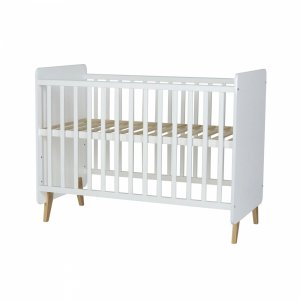 Chambre duo lit bébé 60x120 cm + commode avec plan à langer loft white Quax