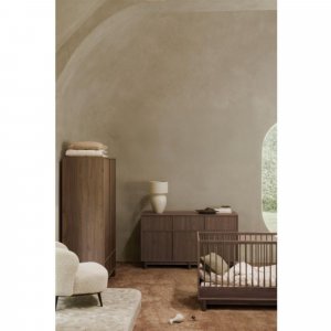 Chambre duo kyo lit bébé évolutif 70 x 140 cm + commode xl - walnut Quax
