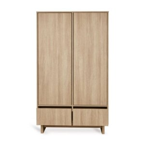 Chambre trio kyo lit bébé évolutif 70 x 120 cm + armoire + commode avec plan à langer - honey ash Quax