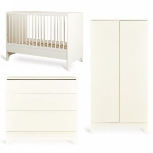 Chambre bébé trio tsugi lit 60 x 120 cm + commode + armoire butter Quax
