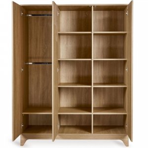 Chambre bébé trio tsugi lit 70 x 120 cm + commode + armoire xl honey ash Quax