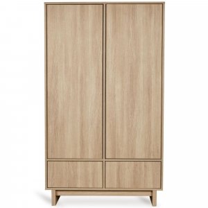 Chambre bébé trio kyo lit 70 x 140 cm + commode xl + armoire honey ash Quax