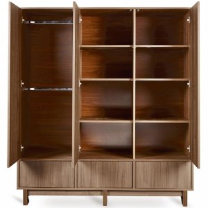Chambre bébé trio kyo lit 70 x 140 cm + commode + armoire xl walnut Quax