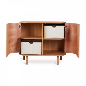 Chambre trio lit bébé 110x70 cm yume natural ash + commode 2 portes yume naturel ash wood + armoire 2 portes yume naturlal ash Quax