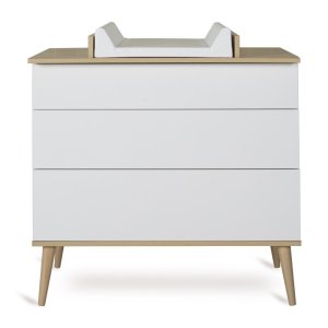 Plan à langer pour commode flow white et oak Quax