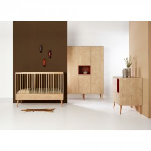 Lit bébé 70x140 cm évolutif en lit enfant cocoon natural oak Quax