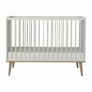 Lit bébé 60x120 cm flow white et oak Quax