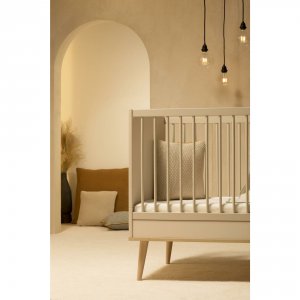 Lit bébé 70x140 cm évolutif en lit enfant flow argile et oak Quax