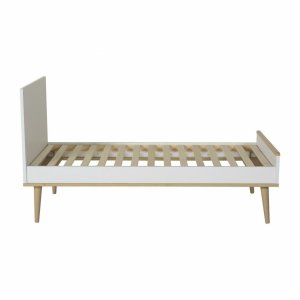 Lit bébé 70x140 cm évolutif en lit enfant flow white et oak Quax