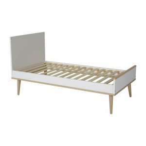 Lit bébé 70x140 cm évolutif en lit enfant flow white et oak Quax