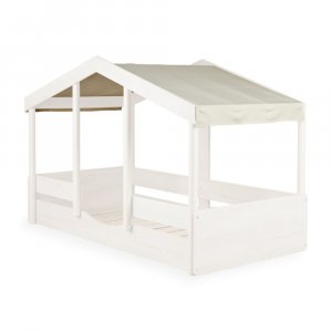 Toit pour lit cabane enfant 90 x 200 cm en tissu cottage butter Quax