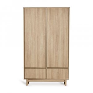 Armoire avec 2 portes battantes et 2 tiroirs kyo - honey ash Quax