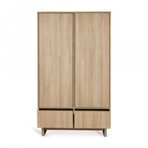Armoire avec 2 portes battantes et 2 tiroirs kyo - honey ash Quax