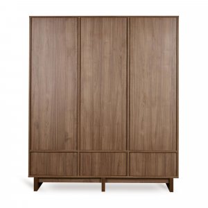 Armoire xl avec 3 portes et 3 tiroirs kyo - walnut Quax